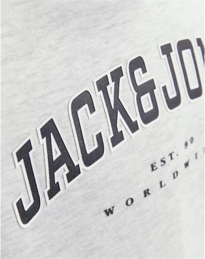 Jack & Jones Junior - JJECaleb Varsity Hoodie - White Melange
